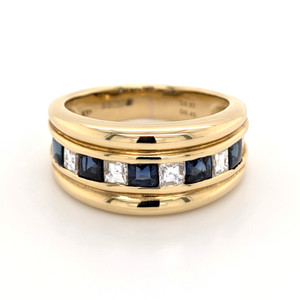 18ct Yellow Gold 0.97ct Sapphire & 0.43ct Diamond Channel Set Ring murray co jewellers belfast