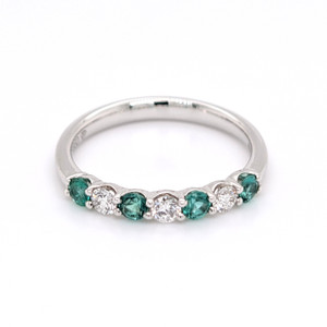 Platinum 0.29ct Emerald & 0.22ct Diamond Eternity Ring murray co jewellers belfast