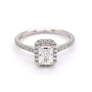 Platinum 0.90ct Radiant Diamond Cluster Ring murray co jewellers belfast engagement rings