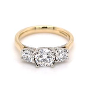 18ct Yellow Gold 1.62ct Round Brilliant Diamond 3 Stone Ring murray co jewellers belfast engagement rings