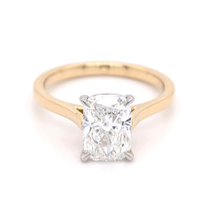 18ct Yellow Gold 2.01ct Lab Grown Elongated Cushion Diamond Ring murray co jewellers belfast engagement rings