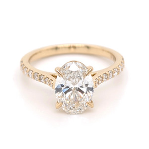 18ct Yellow Gold 2.32ct Lab Grown Oval Diamond Solitaire Ring murray co jewellers belfast engagement rings