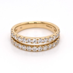 18ct Yellow Gold 1.04ct Double Row Claw Set Diamond Ring murray co jewellers belfast wedding rings eternity rings