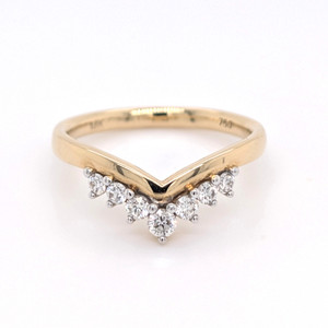 18ct Yellow Gold Shaped 0.25ct Diamond Set Wedding Ring murray co jewellers belfast wedding rings eternity rings