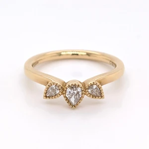 18ct Yellow Gold 0.27ct Pear Diamond 3 Stone Shaped Wedding Ring murray co jewellers belfast wedding rings eternity rings