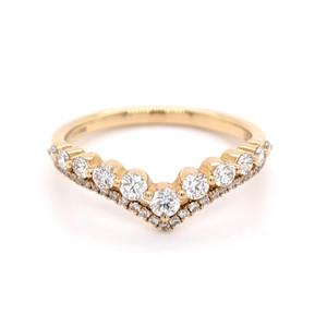 18ct Yellow Gold 0.52ct Diamond Fancy Shaped Wedding Ring murray co belfast wedding rings