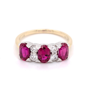 9ct Yellow Gold Lab Grown 1.90ct Ruby & 0.25ct Diamond Ring murray co jewellers belfast