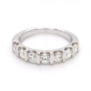Platinum 1.00ct Diamond Bar Set 7 Stone Eternity Ring murray and co jewellers belfast
