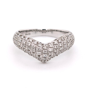 18ct White Gold 0.50ct Diamond Pavé Set Shaped Chunky Wedding Ring murray co jewellers belfast