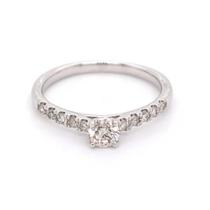 9ct White Gold 0.50ct Round Brilliant Diamond Solitaire Ring murray co jewellers belfast engagement rings