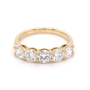 18ct Yellow Gold 1.52ct Lab Grown Diamond 5 Stone Ring murray co jewellers belfast eternity rings