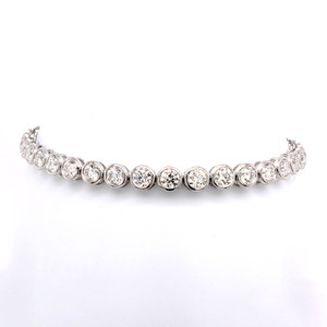 9ct White Gold 5.38ct Lab Grown Diamond Rub Over Tennis Bracelet murray co jewellers belfast bracelets