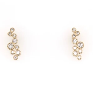 9ct Yellow Gold 0.35ct Lab Grown Diamond Rub Over Set Earrings murray co jewellers belfast