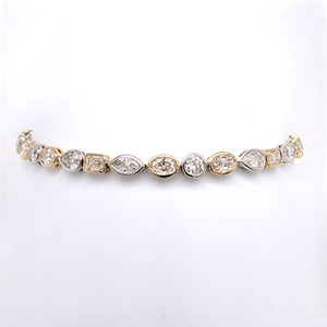 9ct Yellow & White Gold 5.10ct Lab Grown Mixed Cut Diamond Bracelet murray co jewellers belfast