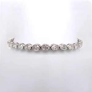 9ct White Gold 7.97ct Lab Grown Oval Diamond Tennis Bracelet lab diamonds bracelets