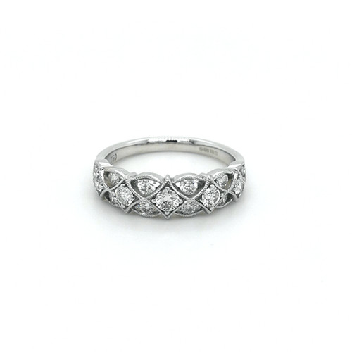 18ct White Gold Vintage Style 0.80ct Diamond Ring physical Eternity Rings Murray & Co.