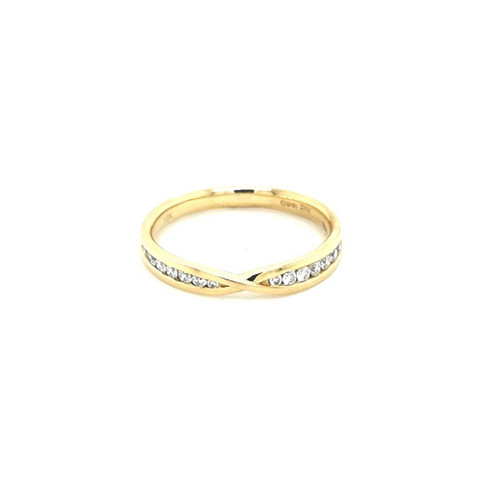 18ct Yellow Gold 0.20ct Diamond Set Shaped Wedding Ring diamond ring engagement ring belfast wedding ring eternity ring diamond jewellery