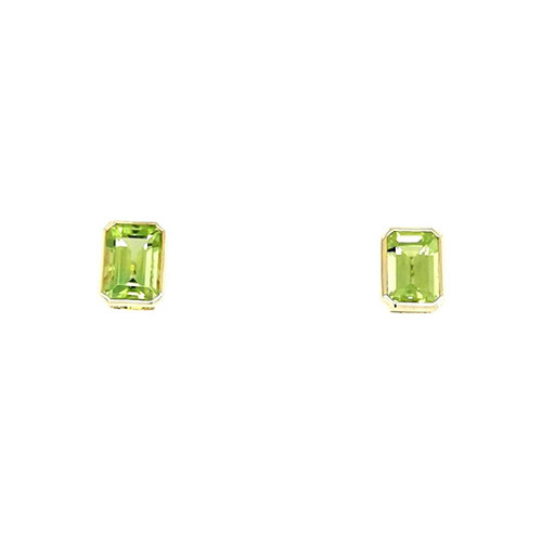 9ct Yellow Gold 2.10ct Octagon Peridot Earrings diamond ring engagement ring belfast wedding ring eternity ring diamond jewellery