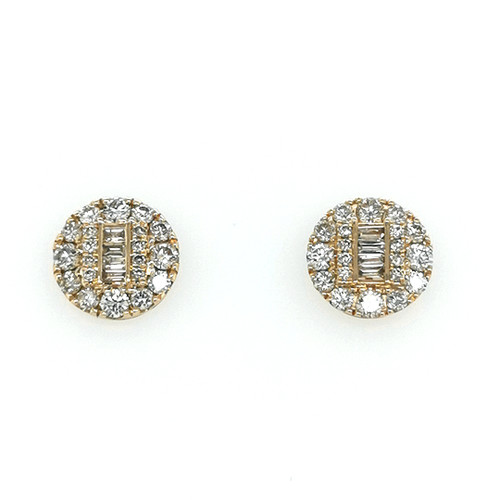 18ct yellow gold round brilliant and baguette diamond earrings murray co jewellery belfast 18ct yellow gold round brilliant and baguette diamond earrings murray co jewellery belfast