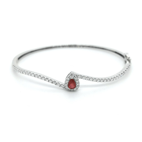 18ct white gold pear ruby and diamond bangle murray co jewellers belfast 18ct white gold pear ruby and diamond bangle murray co jewellers belfast