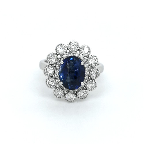18ct white gold burmese sapphire and diamond cluster ring murray co jewellers belfast 18ct white gold burmese sapphire and diamond cluster ring murray co jewellers belfast