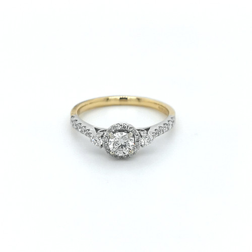 18ct yellow gold round brilliant diamond cluster engagement ring murray co jewellers belfast