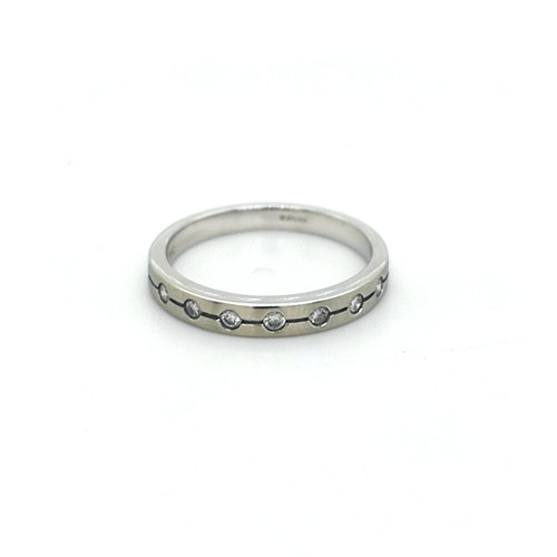 18ct White Gold 0.20ct Diamond Brushed Wedding Ring murray co jewellery belfast 18ct White Gold 0.20ct Diamond Brushed Wedding Ring murray co jewellery belfast