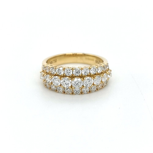 18ct Yellow Gold 2.00ct Diamond Triple Row Tapered Eternity Ring murray co jewellers belfast