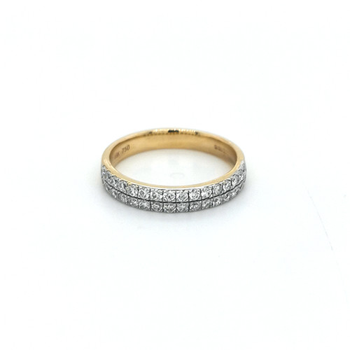 18ct Yellow Gold 0.50ct Diamond Double Row Wedding Ring murray co jewellers belfast