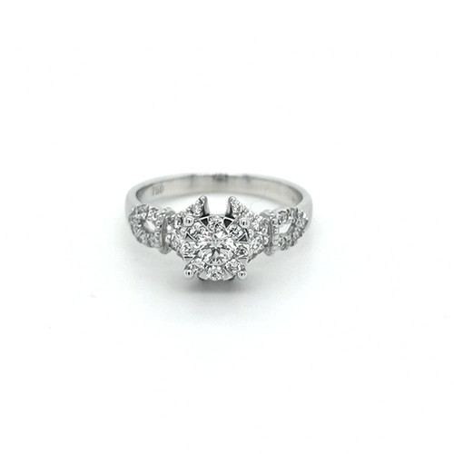 18ct White Gold 0.61ct Diamond Cluster Engagement Ring murray co jewellers belfast