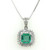 platinum 1.38ct cushion emerald and 0.60ct diamond pendant murray jewellery belfast