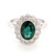 18ct white gold rub over set emerald and diamond cluster ring murray co jewellers belfast