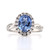 Platinum 2.15ct Ceylon Sapphire & 0.37ct Diamond Cluster Ring murray co jewellers belfast
