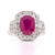 18ct White Gold 2.04ct Ruby & 0.73ct Diamond Cluster Ring murray co jewellers belfast