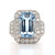 18ct White Gold 5.69ct Aquamarine & 1.00ct Diamond Cluster Ring murray co jewellers belfast