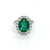 18ct White Gold 3.36ct Oval Emerald & 0.70ct Diamond Cluster Ring murray co jewellers belfast