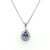9ct White Gold 0.68ct Tanzanite & 0.24ct Diamond Cluster Pendant murray co jewellers belfast