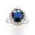 Platinum 2.66ct Oval Sapphire & 0.55ct Diamond Cluster Ring murray co jewellers belfast