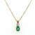 18ct Yellow Gold Oval Emerald & Round Brilliant Diamond Pendant murray co jewellers belfast