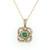 9ct Yellow Gold Emerald & 0.21ct Diamond Cluster Pendant murray co jewellers belfast