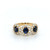 18ct Yellow Gold 1.78ct Sapphire & 1.20ct Diamond 3 Stone Cluster Ring murray co jewellers belfast