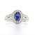 18ct White Gold 0.81ct Tanzanite & 0.43ct Diamond Cluster Ring murray co jewellers belfast