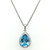 9ct White Gold 2.29ct Blue Topaz & 0.13ct Diamond Cluster Pendant murray co jewellers belfast