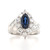 Platinum 1.68ct Marquise Sapphire & 1.46ct Diamond Cluster Ring murray co jewellers belfast