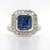 14ct White Gold 3.28ct Sapphire & 0.55ct Diamond Cluster Ring murray co jewellers belfast