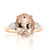 14ct Rose Gold 3.16ct Morganite & 0.30ct Diamond 3 Stone Ring murray co jewellers belfast