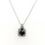 14ct White Gold 0.50ct Sapphire & 0.10ct Diamond Cluster Pendant murray co jewellers belfast