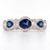 18ct White Gold 1.04ct Sapphire & 0.51ct Diamond 3 Stone Cluster Ring murray co jewellers belfast