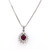 Platinum 0.56ct Oval Ruby & 0.27ct Diamond Cluster Pendant murray co jewellers belfast