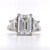 Platinum 3.56ct Lab Grown Emerald Cut Diamond 3 Stone Ring murray co jewellers belfast